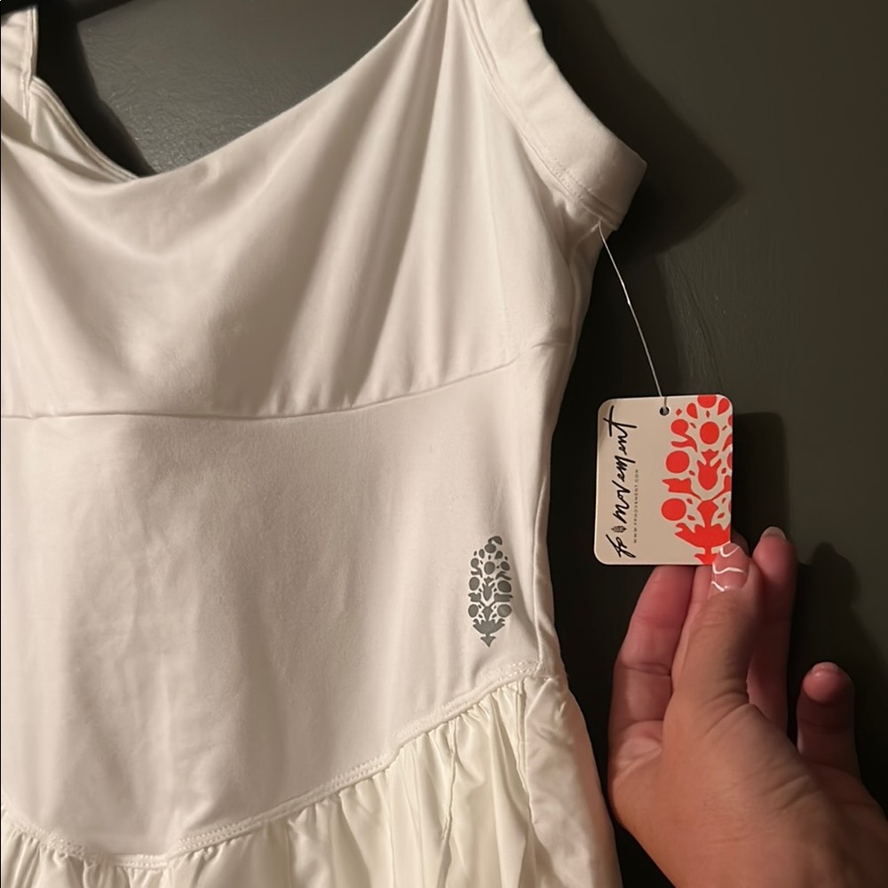 White Women's Tank Dress Swimcover - 2-in-1 Swim Dress - Picture 2 of 6